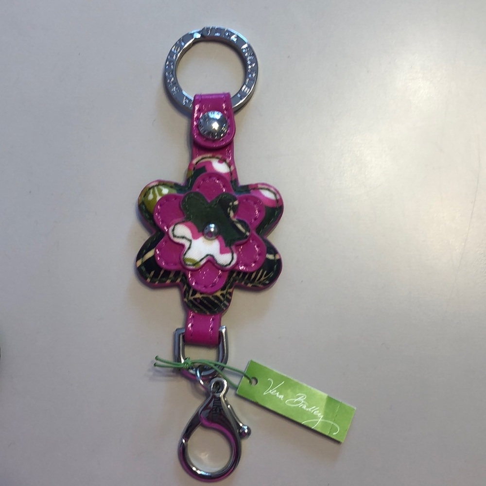 NWT Vera Bradley Valet Flower Keychain